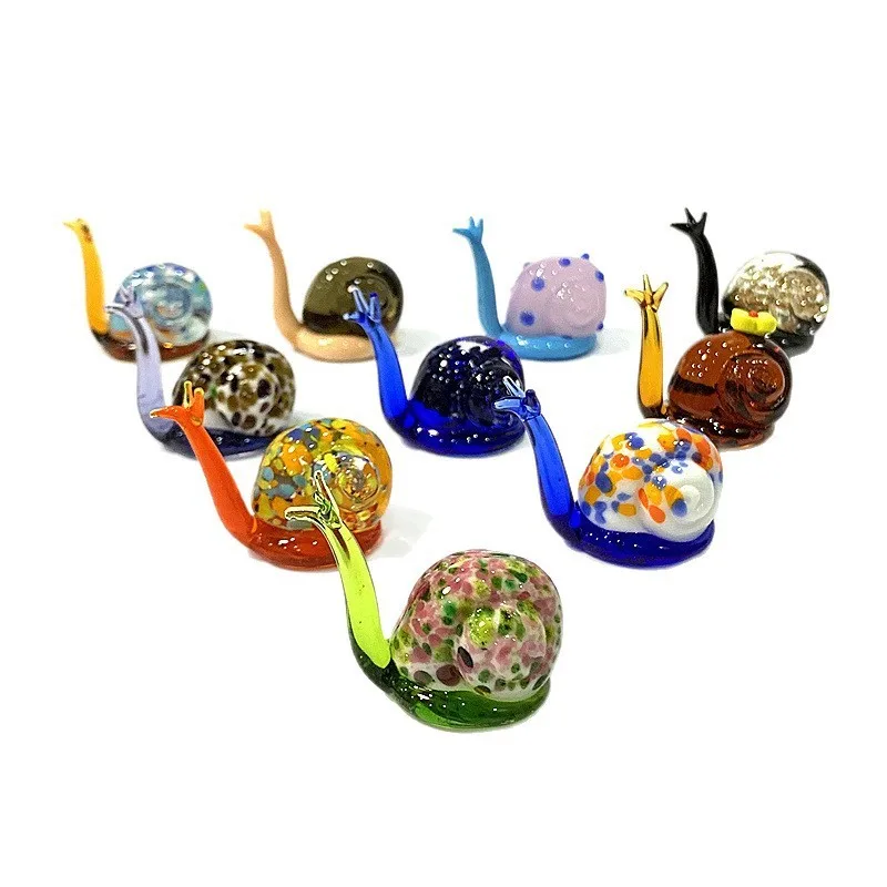 حديقة الخيالات وتزيين الميكرومناظر حلزونات زجاجية مصغرة ملونة بأстilos مختلفة لوحات ديكورативية من اللافقاريات الحميمة لمنزل ومكتب المنزل هدايا إبداعية لعيد الميلاد والسنة الجديدة ومكونات تزيين الحدائق