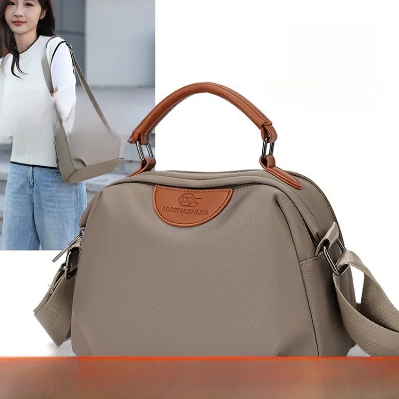 2026 New Fashion Women's Bag Versatile Handbag Commuter Single Shoulder Crossbody Large Capacity Mom Bag Soft Polyester Material