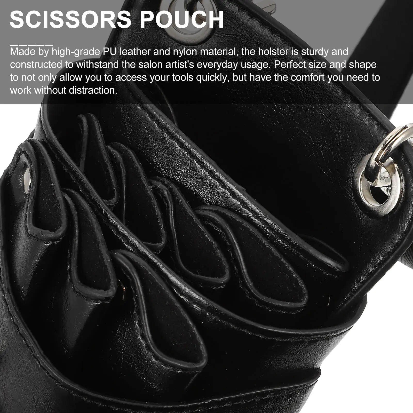 PU Scissors Waist Bag Multi Pocket Professional Scissor Holder Large Capacity Lightweight Hairdresser Tools