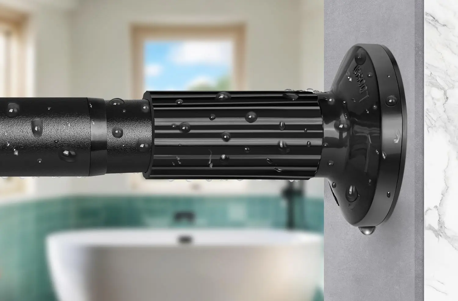 

Tension Shower Curtain Rod 51-126In(4.25-10.5Ft), Long Shower Curtain Rod No Drilling for Window or Bathroom Patio, Adjustable S