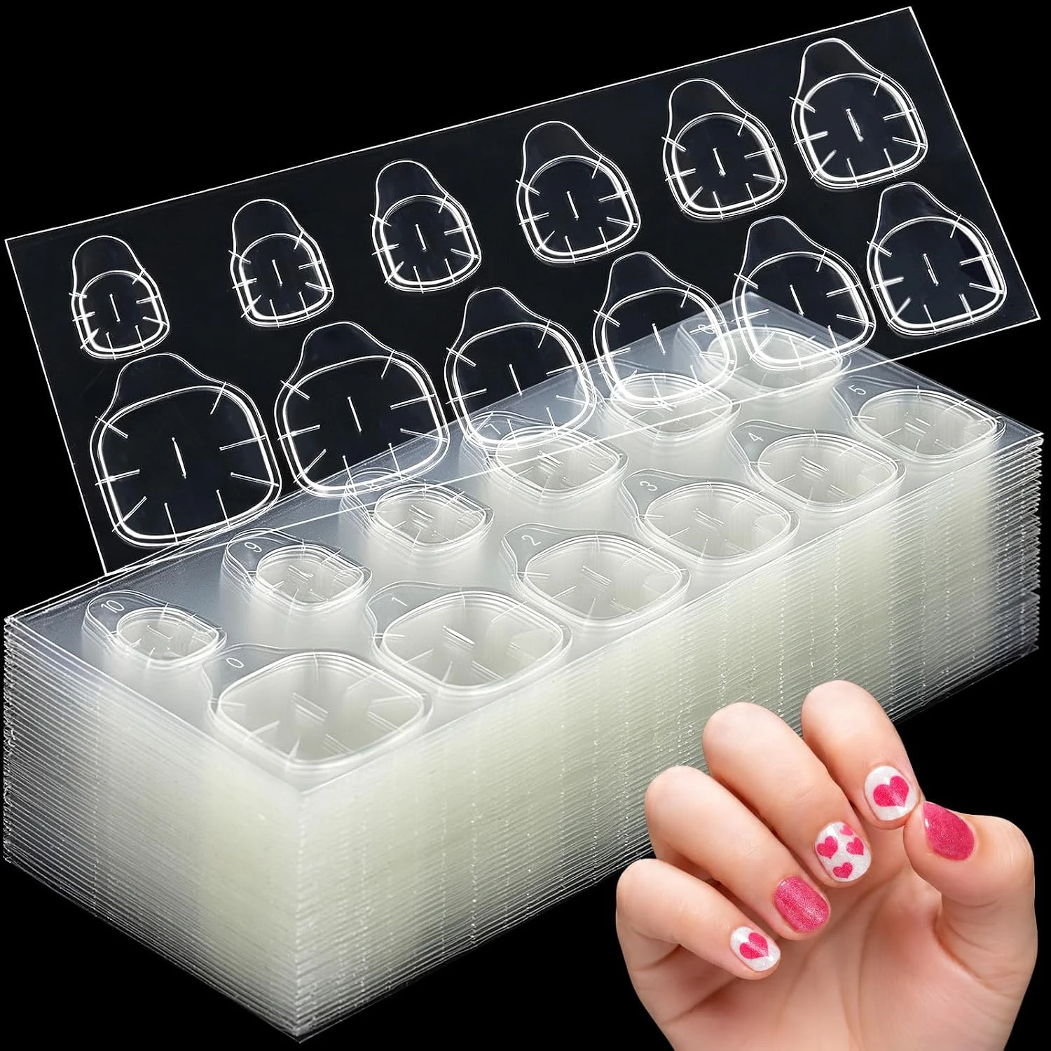 30 Sheets 0.3MM Ultra Thin Nail Sticky Tabs Girls Transparent Breathable Jelly Adhesive Stickers Flexible Manicure Accessories