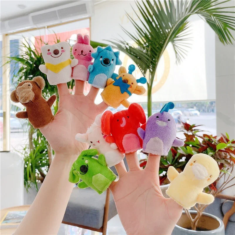 

1Pcs 10Pcs Finger Puppet Plush Toys Cartoon Biological Child Baby Favor Doll Kids Gifts Random Color Hand Puppets Professional