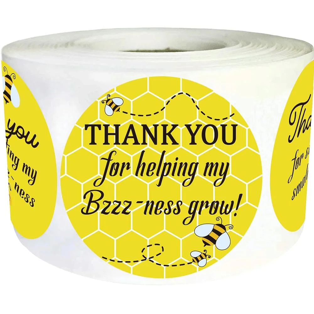 

Honey Bee Thank You for Supporting My Small Business Stickers 2inch Thank You Labels for Online Retailers Boutiques Bags 500Pcs