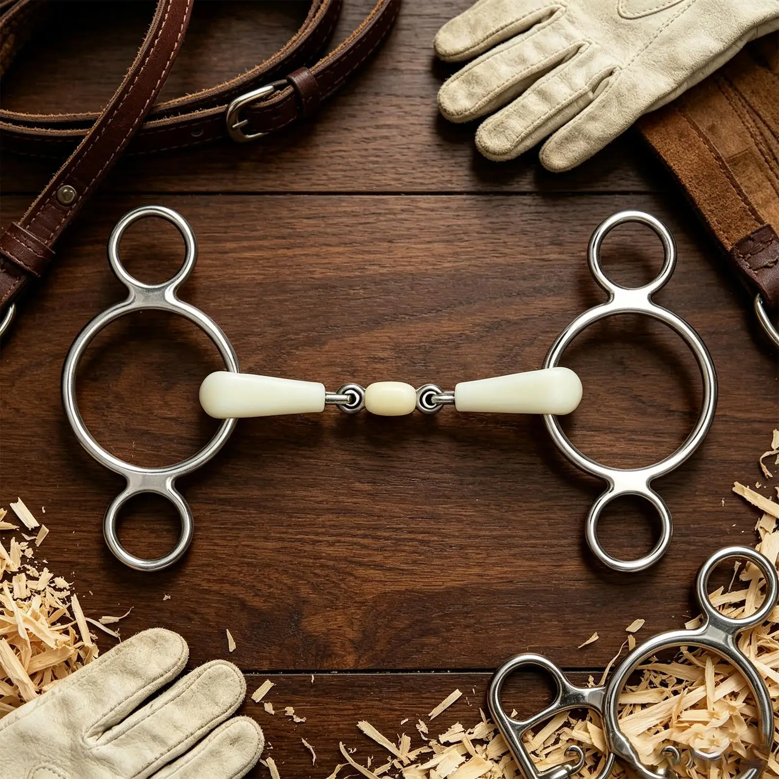 Stainless Steel Snaffle Horse Bit Equestrian Training Control Mouthpiece Durable Riding Bit For Racing Stable Competition