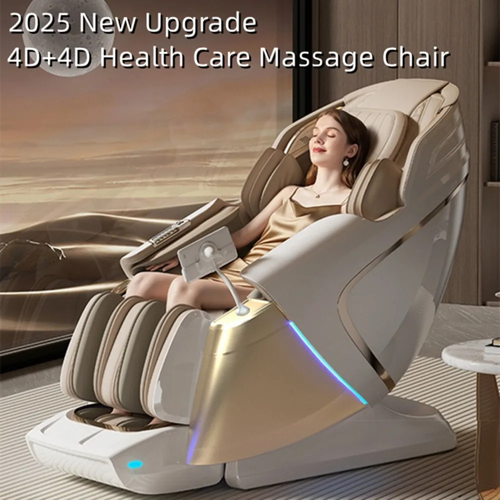 4D+4D Smart Massagestuhl Ganzkörper mit Körpergesundheitskontrolle Wärme Schwerelosigkeit Sl-Track Shiatsu Gesundheitswesen Stretch-Massagestühle
