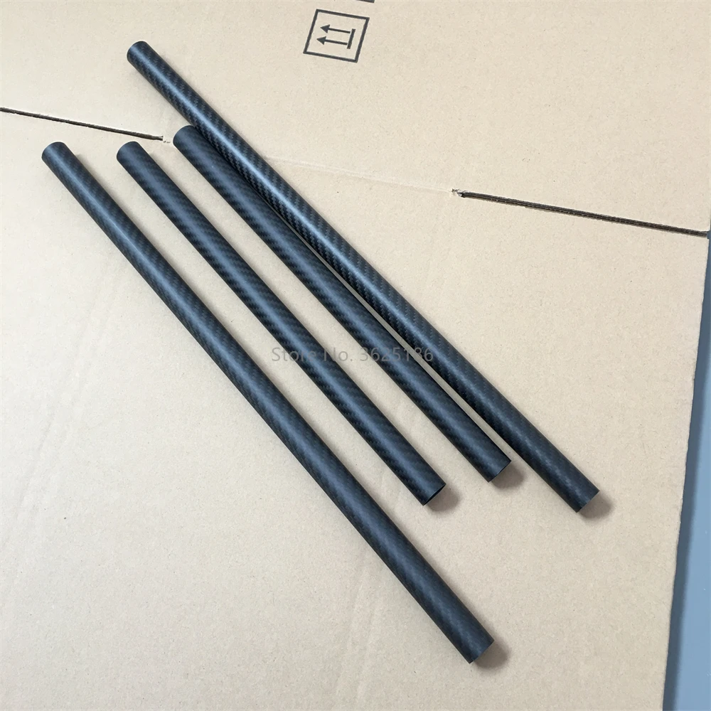 2pcs Length 500mm 18mm 20mm 25mmcarbon fiber tube high composite hardness material 3K Twill matte for plant protection aircraft
