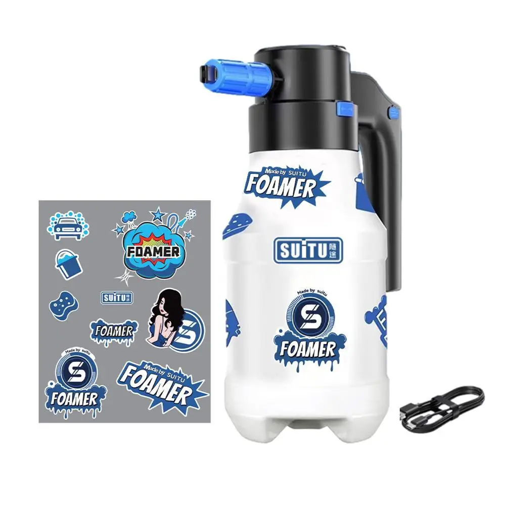 Pulvérisateur de détail électrique 1,5 l, pulvérisateur de mousse, nettoyeur de mousse, mousseur de lavage de voiture, haute pression pour le lavage de voiture, le jardinage Sup P4M3