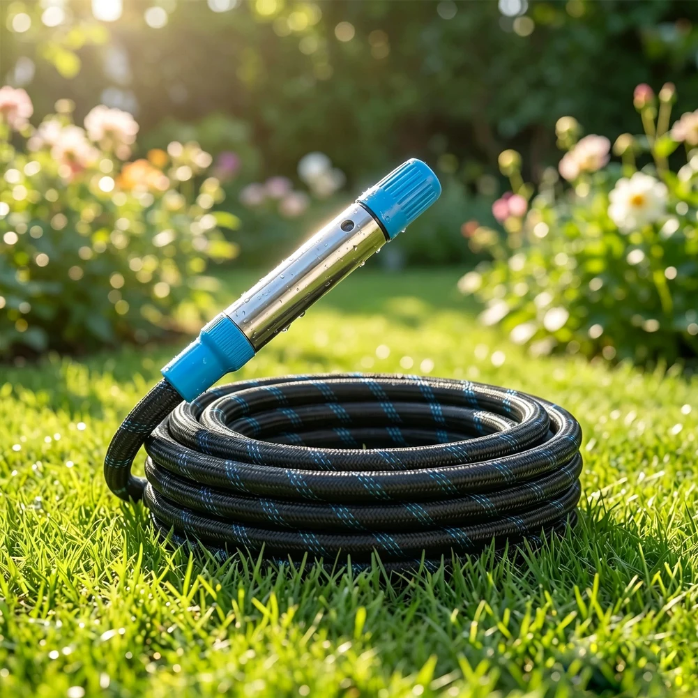 Wear Resistant Flexible Garden Water Hose Reinforced Anti Burst Water Tube Quick Connect Adapter For Lawn Plant Irrigation