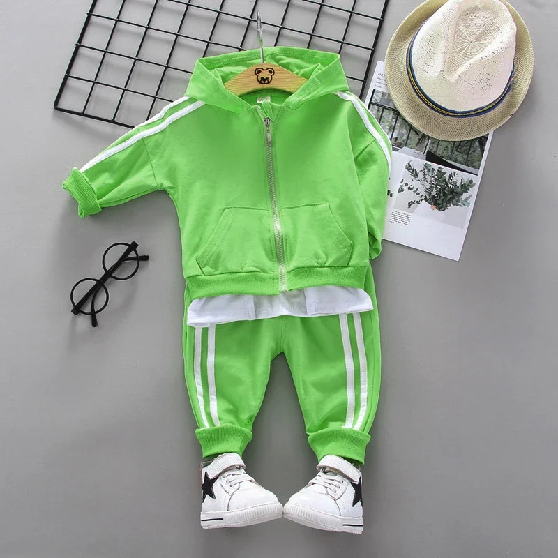 New Spring Autumn Baby Boys Clothes Children Girls Sports Hooded Jacket Pants 2Pcs/Sets Toddler Casual Costume Kids Tracksuits