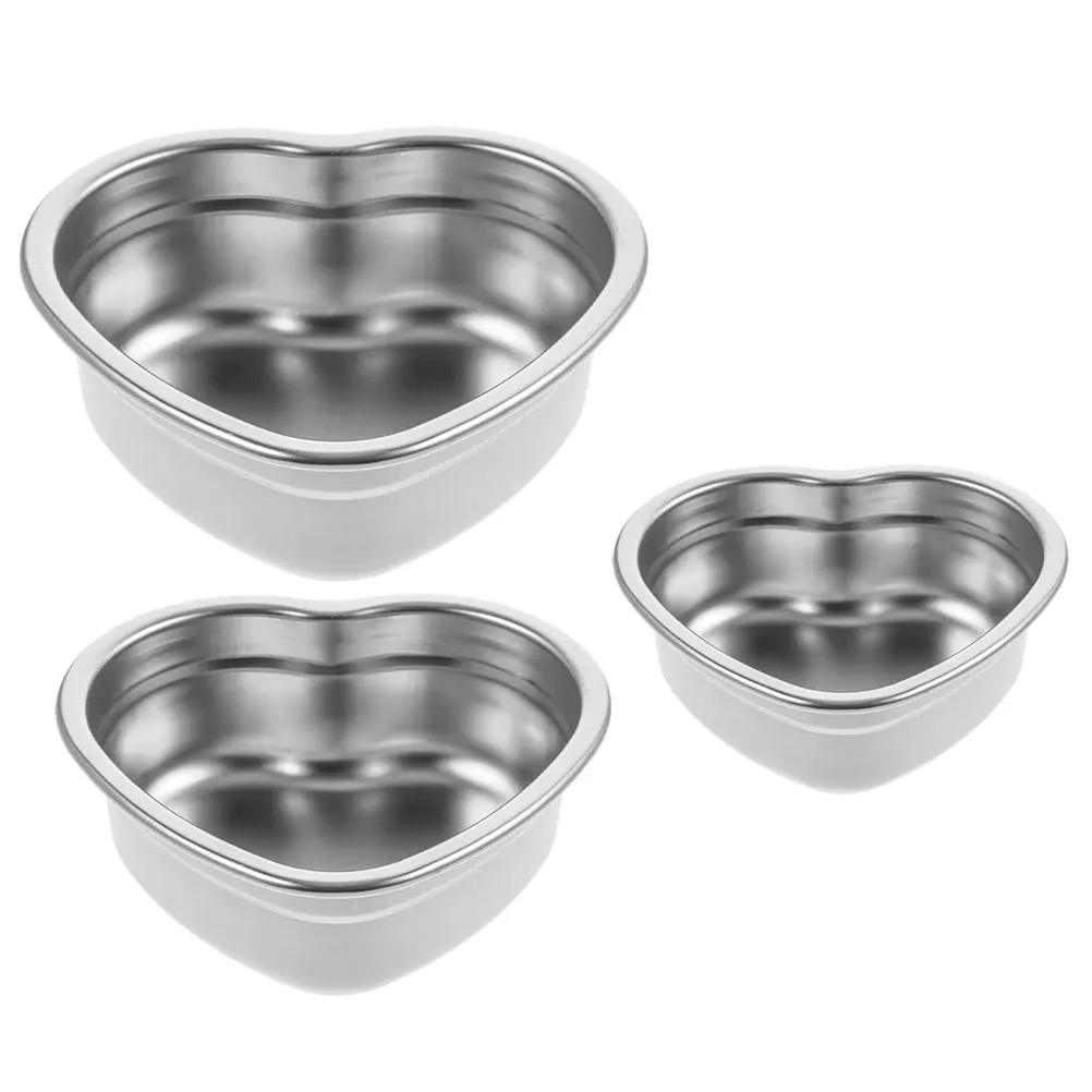 

3pcs Heart Shaped Snack Plate Stainless Steel Tray Golden Fruit Salad Bowl Dessert Kitchen BBQ Tool Camping Picnic Portable
