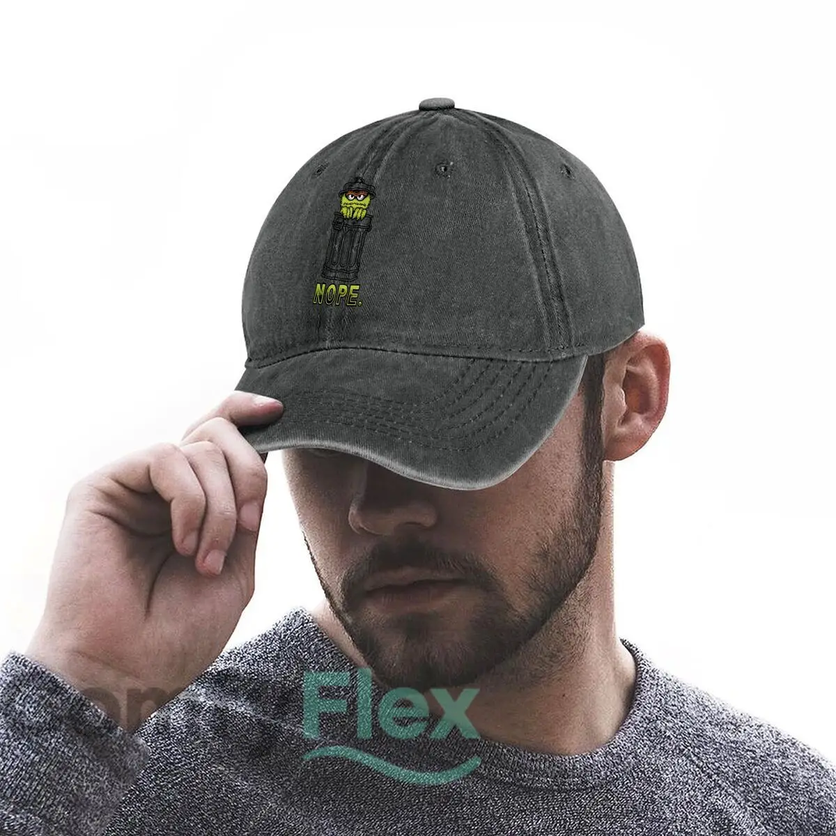 Oscar the Grouch “Nope” Washed Baseball Cap