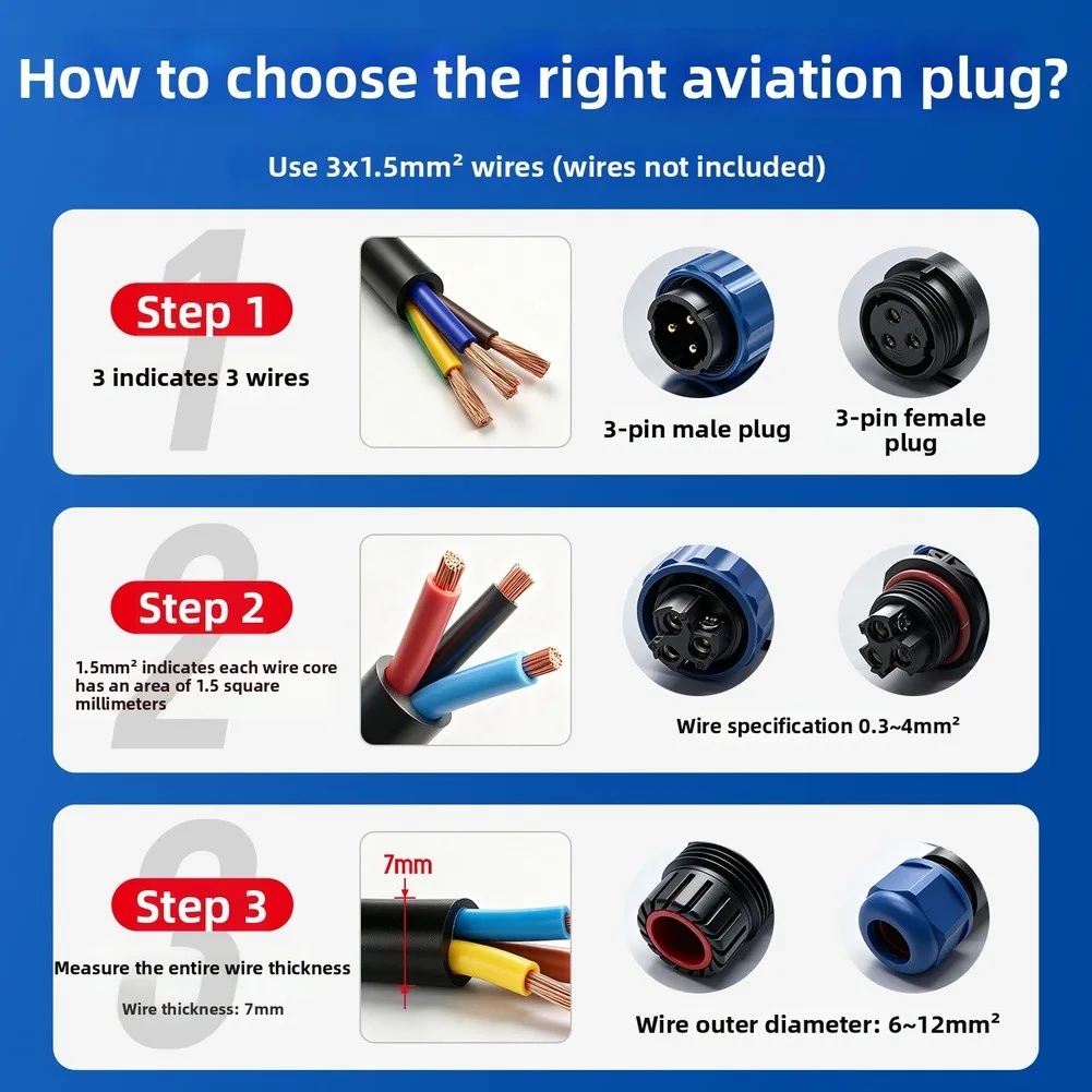 LD20 IP68 Rated Waterproof Quick Connect Socket Connector for Automation Wiring 2 Core 3 Core 4 Core Core ABS LD20