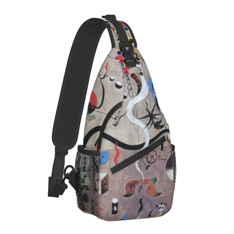 Joan Miro Abstract Art Sling Chest Crossbody Bag Men Fashion Surrealism Shoulder Backpack for Hiking