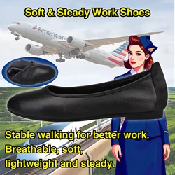 Healthy comfortable breathable soft lightweight and stable flat-heel genuine leather shoes suitable for commuting work shopping