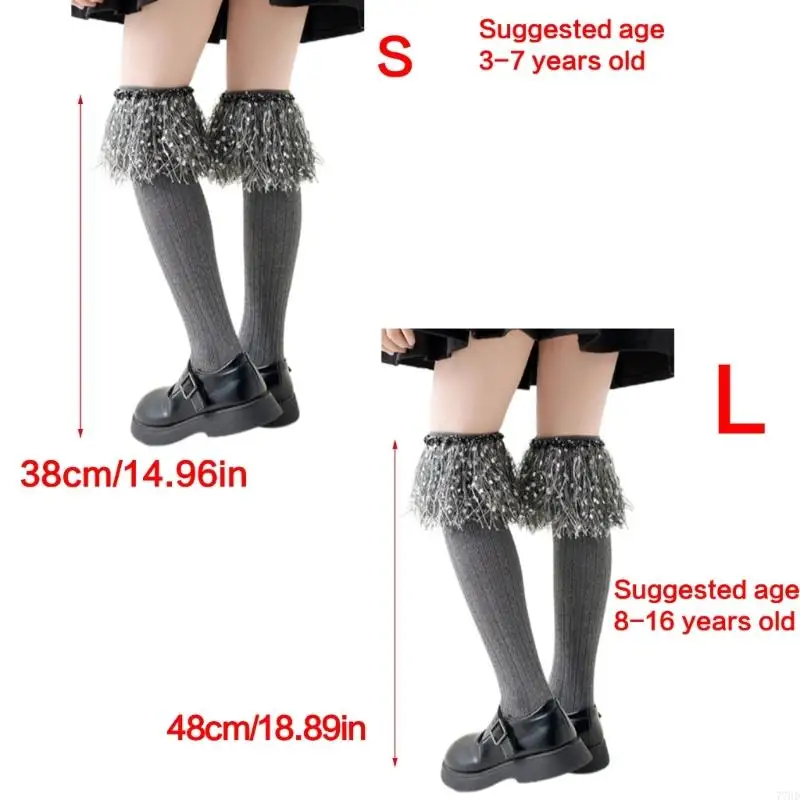 77HD Stilvolle Quasten -Baumwollsocken über knielange Socken, die Wärme und tägliche Komfort für Röcke Shorts oder Jeans bieten