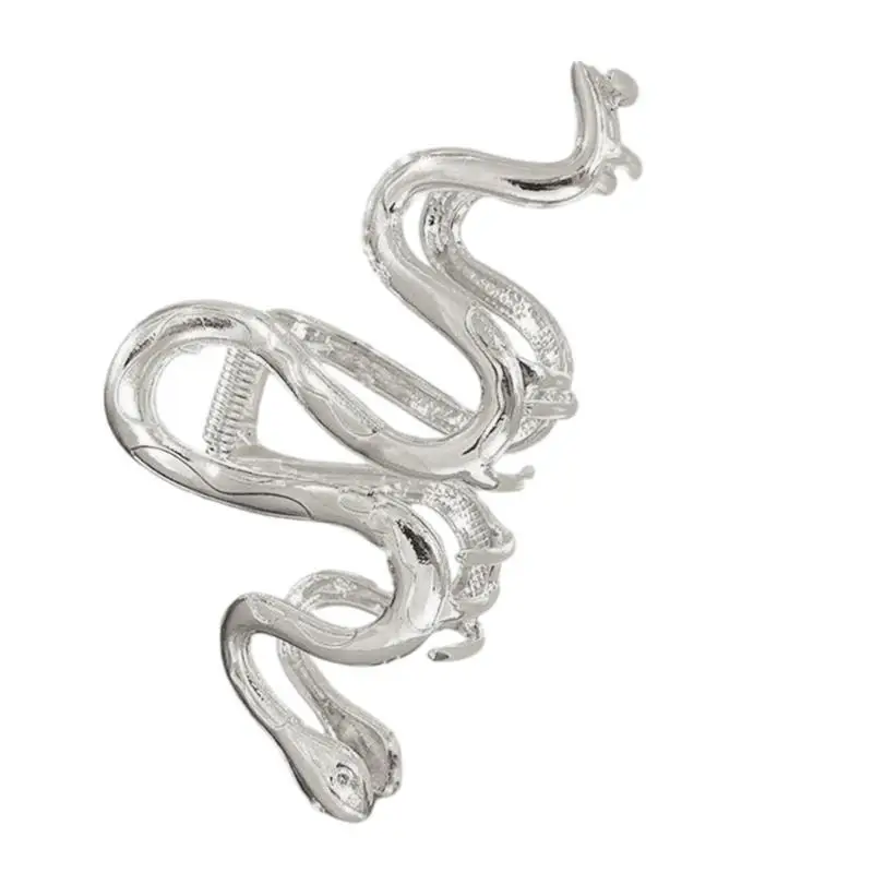 

652F Black Punk Snake Hair Clip Metal Hair Claw Clip for Various Occasion and Outfit Hair Styling Jaw Clip Punk Headpiece