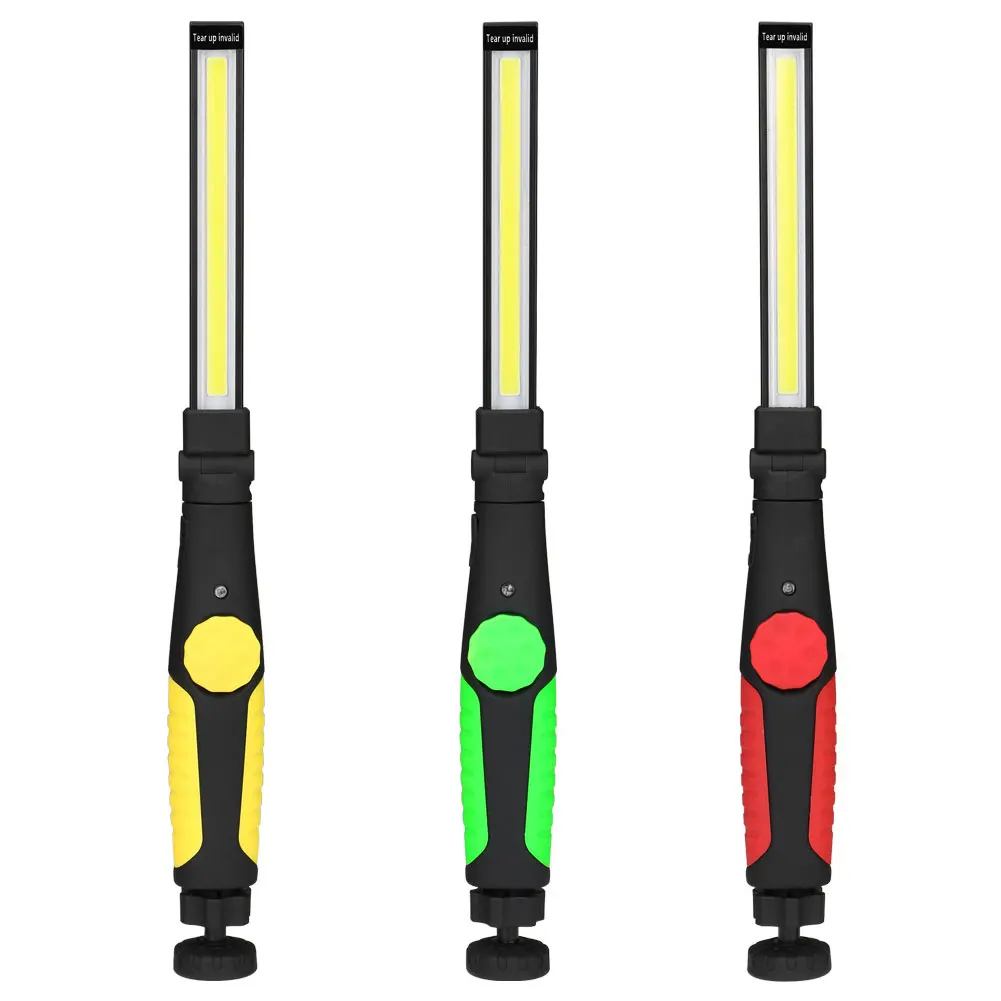 COB ไฟฉาย LED IP44 กันน้ําการตรวจสอบ COB ไฟฉาย 1800mAh ซ่อมรถยนต์ไฟทํางานสําหรับ Camping กลางแจ้งใช้