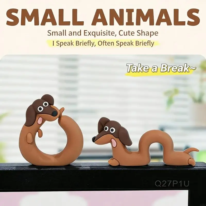 Dog Statues Creative Dog Decoration 3D Animal Crafts Figurines for Computer Monitor Desk Personalize Car Accessories 55KF