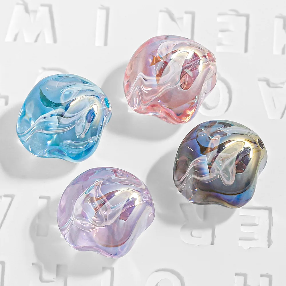 

40pcs Transparent Acrylic Loose Beads Irregular Spacer Beads Diy Key Chain Necklace Bracelet Earrings Charms Handmade Jewelry