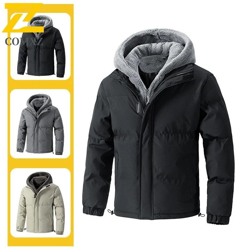 COMXZ Top Luxury Men Padding Coat Fashion Splicing Outdoor Riding Windproof Coat Casual Street Style Windproof Autumn Garment