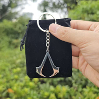 Assassin and Creed Stainless Steel Keychain 100% Never Fade Pendant Keyring for Men Women Movie Fans Gifts