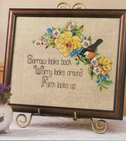 DIY needle work Magazine-Flowers and Birds Love Language   Cross Stitch Set Counted Cross Stitch Kit  32ct Metallic aida