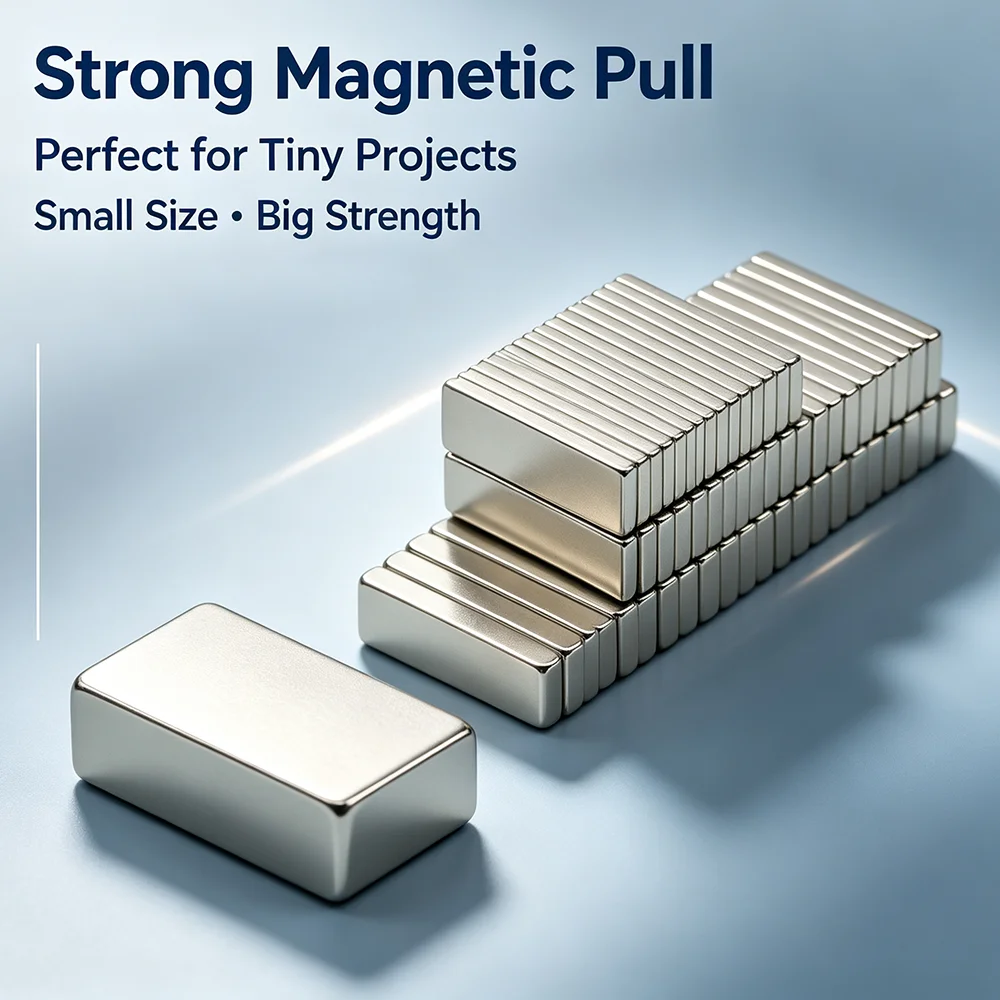 Super Strong N35 NdFeB Square Magnets, Permanent Neodymium Block Magnets for Refrigerator, Handmade Projects & Home Use