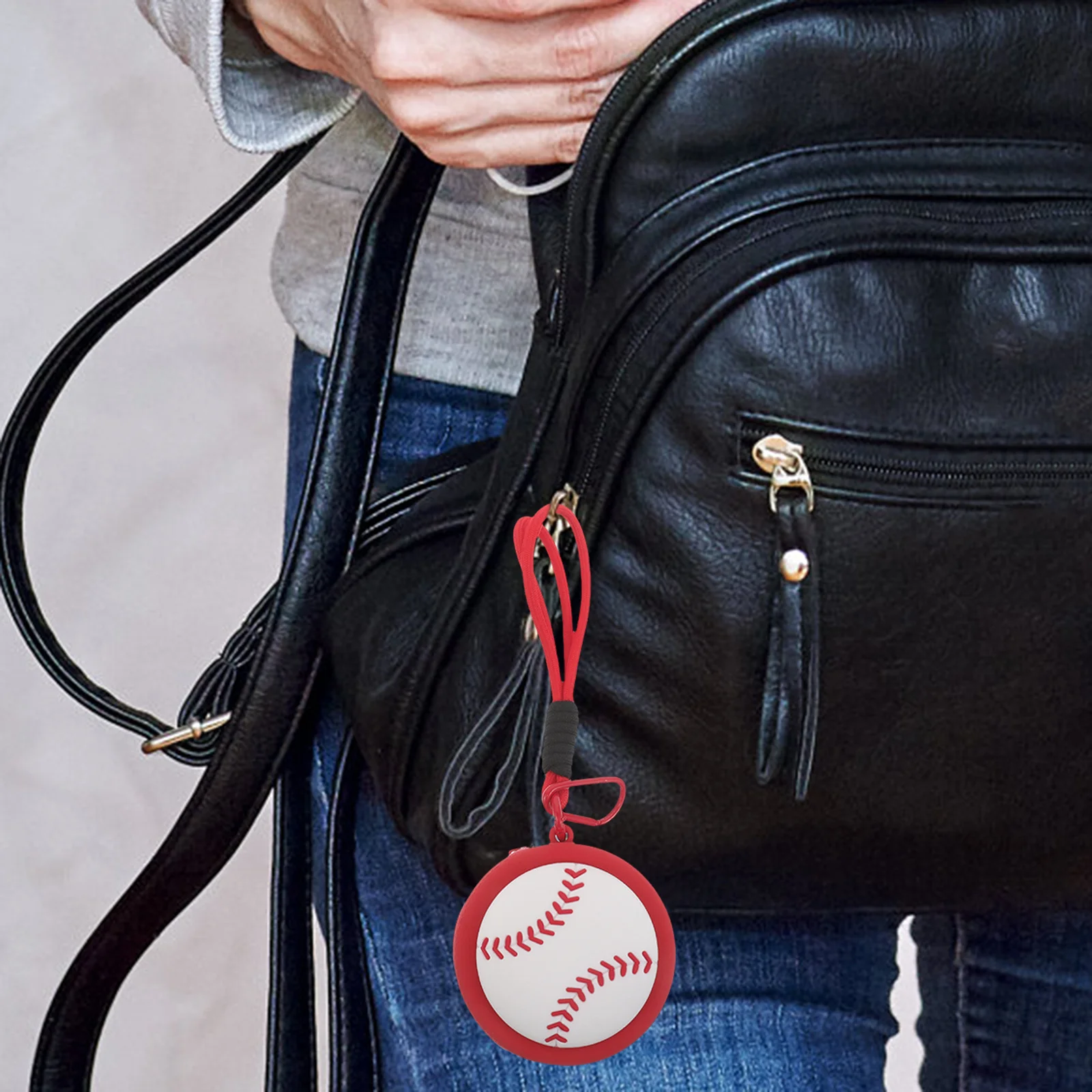 

Baseball Silicone Coin Purse Mini Sports Pouch Zipper Organizer Earphone Holder Keychain Bag Charm Wallet Organizer