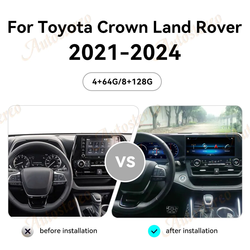 24.6 Inch For Toyota Highlander/Crown Kluger 2021 2022 Car Radio Wireless Carplay Android Auto Intelligent System Multimedia