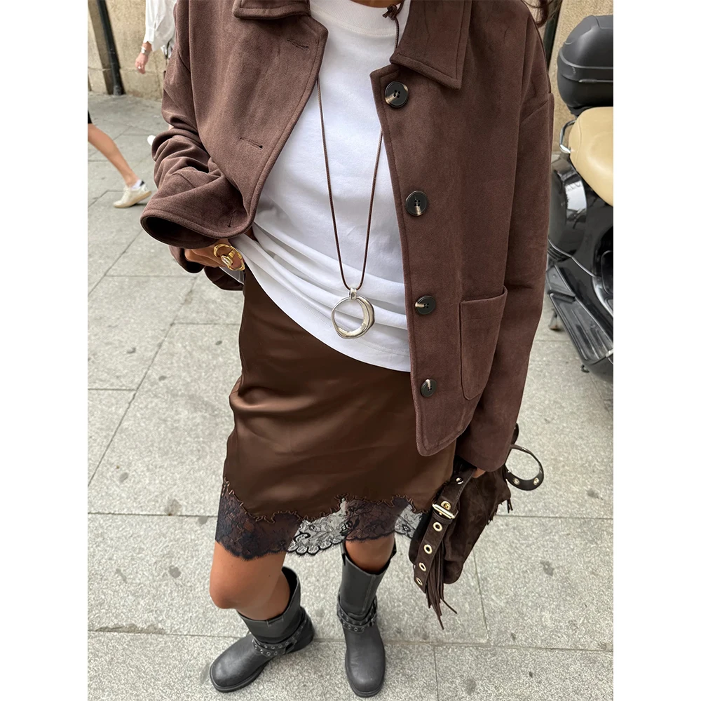 

Элегантные женские кружевные атласные мини-юбки с высокой талией, короткие юбки трапециевидной формы, женские летние осенние шикарные юбки, уличная одежда