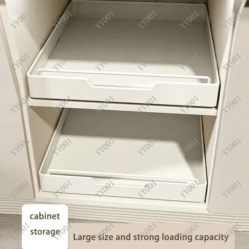 New Pull-out Kitchen Storage Rack with Slide Rails Drawer Type Spice Box Organizer Tray