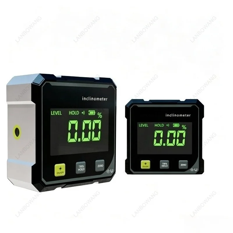 Smart Digital Laser Inclinometer 4 Sides Magnetic Angle Finder 360 Degree High Precision Digital Level Box
