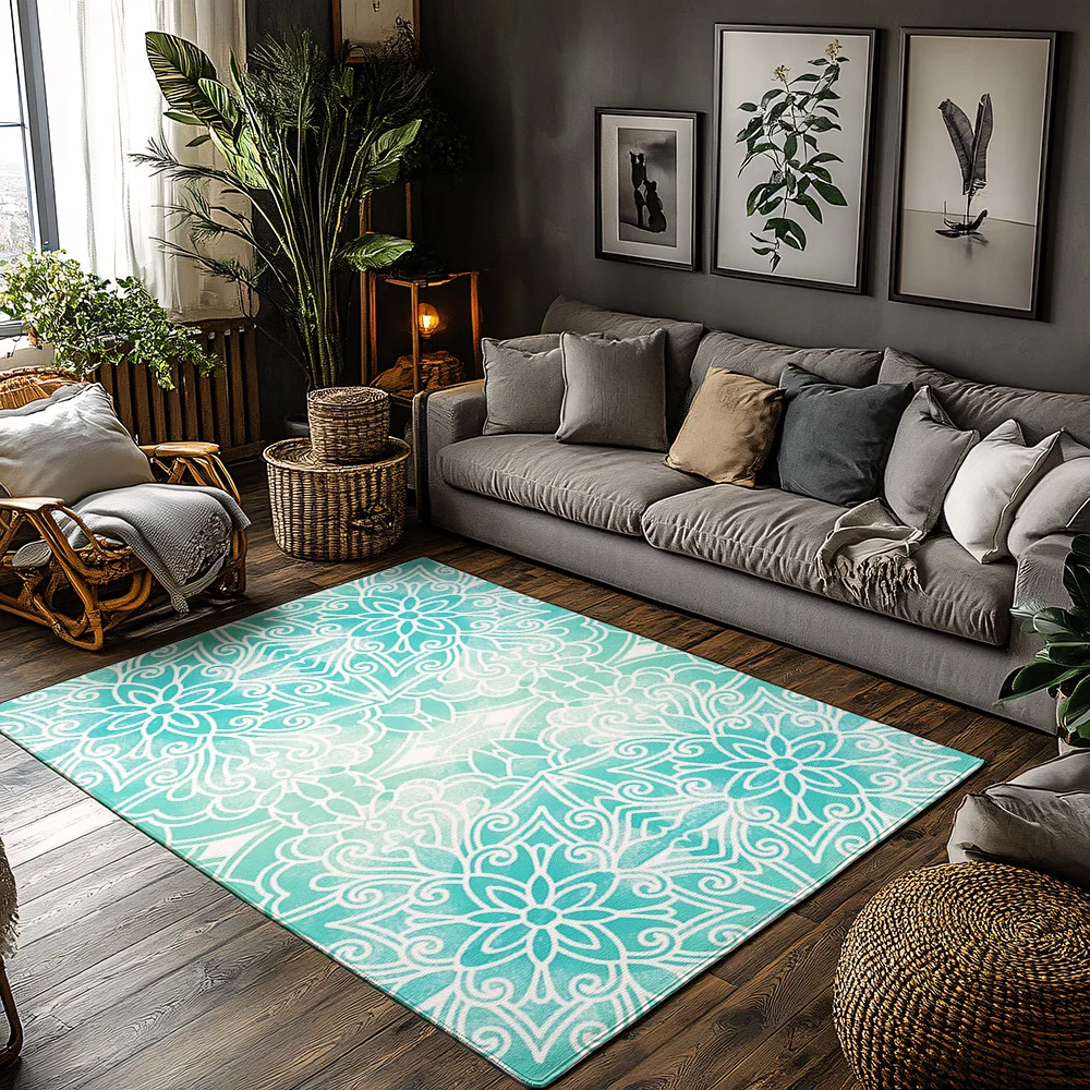 

Коврик в стиле бохо, моющийся, нескользящий, для использования в помещении и на открытом воздухе, персидский стиль, домашний декор, коврик для гостиной, спальни, современный дизайн, подарок