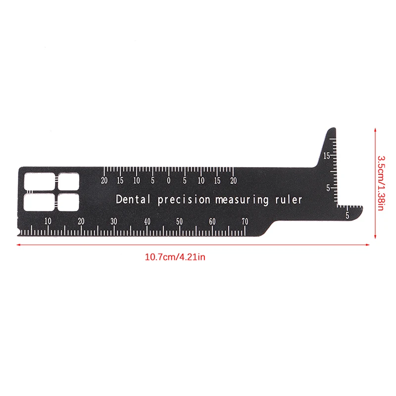 مسطرة قياس دقة للأسنان ، مقياس الفجوة ، مقياس الامتداد ، أداة طبية لتقويم الأسنان ، ألومنيوم للتصوير الفوتوغرافي للأسنان ، 1
