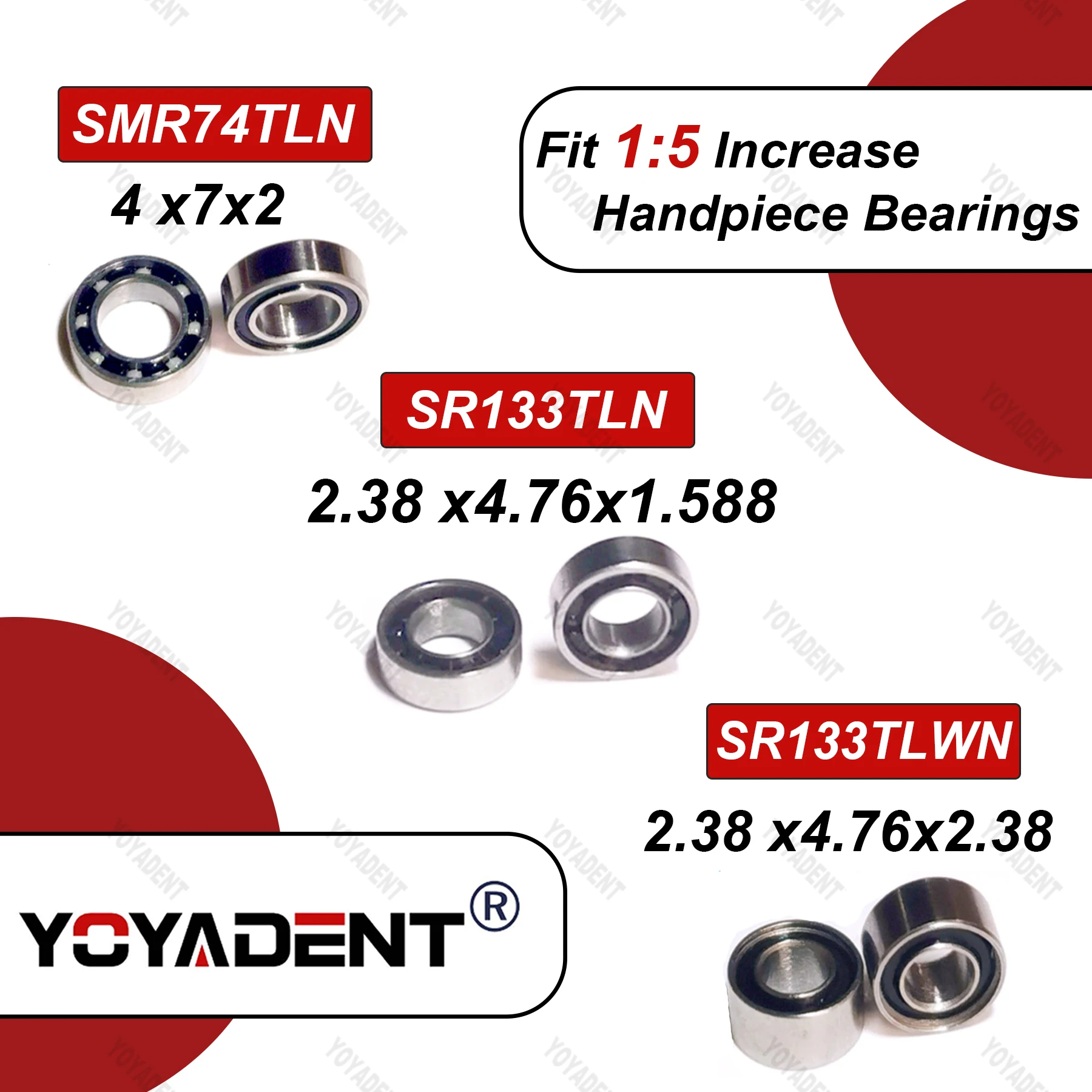 

10Pcs Dental Bearings 1:5 Increase Handpiece Ceramic Bearings Handpiece Rotor Dentistry Instrument Accessories