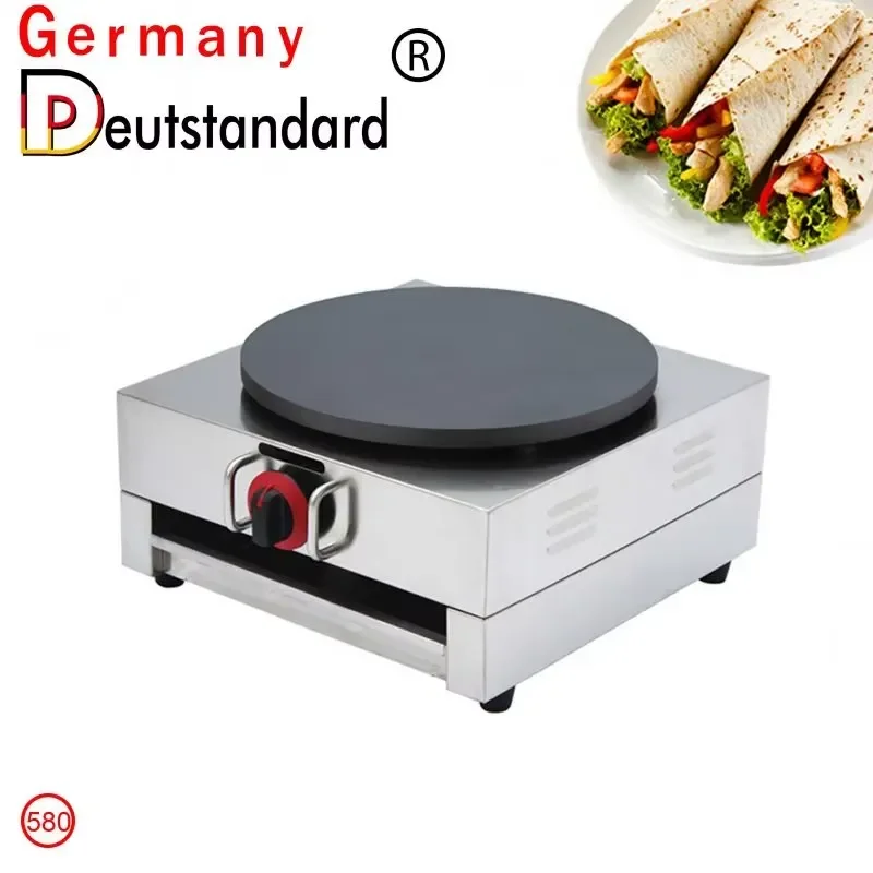40cm Commercial Gas Roti Crepe Maker Rotary Pancake Machine for Street Food Business High Efficiency Non Stick Cooking Plate