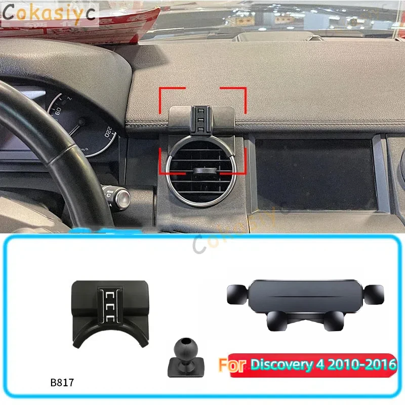 Car Phone Holder For Land Rover Discovery 4 2010-2016 Gravity Stand Mount Support Horizontal GPS Mobile Bracket Base Accessories