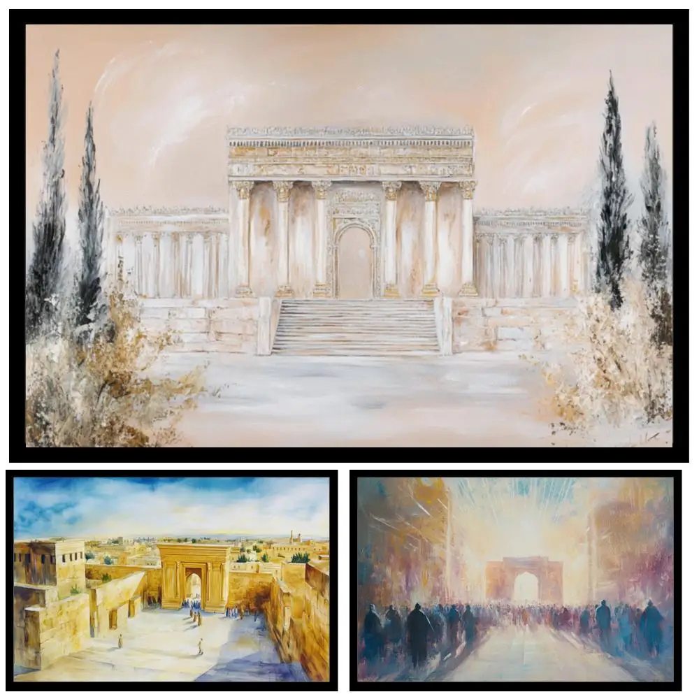 Large Abstract Canvas Prints HD Jerusalem Archaeological Ancient Holy Temple Jewish Wall Art for Living Room Home Office Decor