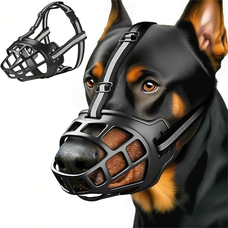 

Reflect Light Dog Mouth Guard Cover Comfy Breathable Basket Muzzle Against Biting Barking Dog Mask Anti-barking Muzzle For Pets