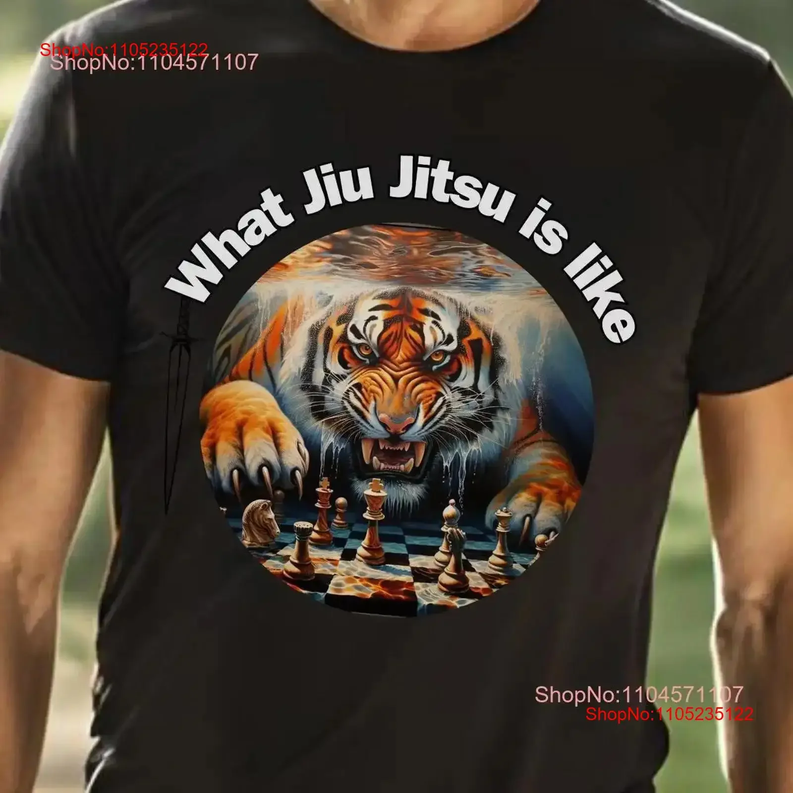 جيو جيتسو النمر الشطرنج تي شيرت فنون الدفاع عن النفس اللعب لعشاق BJJ AI الفن خمر غسلها للارتداء اليومي الشارع الشهير #1