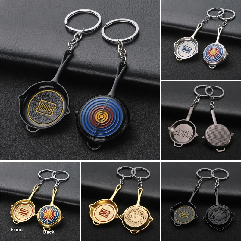 

Hot Game PUBG Keychains Eat Chicken Keychain Battlegrounds Backpack Battle Frying Pan Keyring Woman Man Jewelry Wholesale