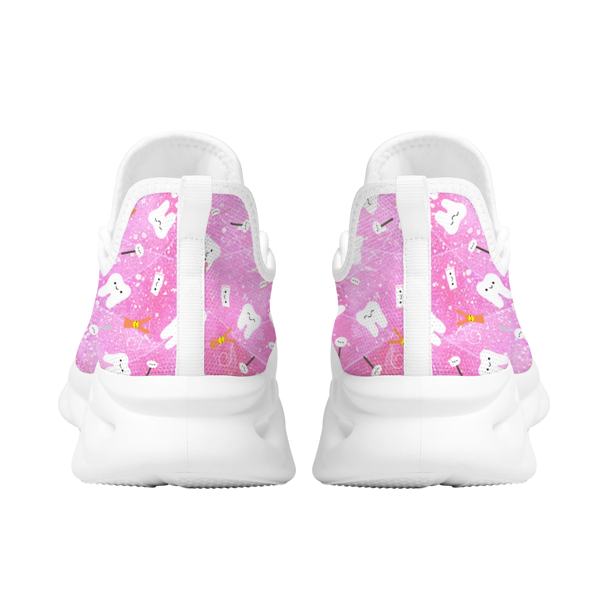 Gradient Tooth Fairy Star Design Nursing Shoes Comfortable New Soft Sole Outdoor Lace Up Sneakers Dental Style Light Mesh Shoes