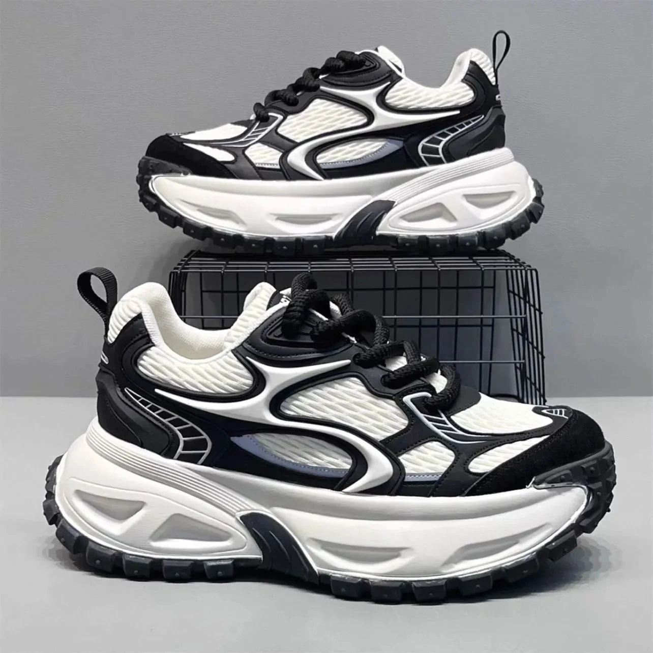 Modische Herren-Freizeitschuhe mit Erhöhter Sohle, Verschleißfest, Bequem Innen für Sport und Alltag – Detail 1