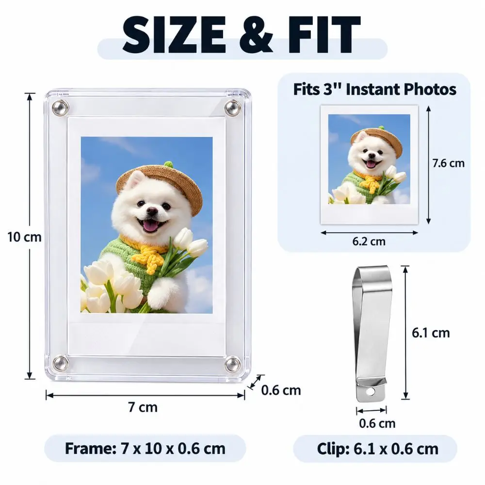 Magnetic Attachment Magnetic Photo Frame Transparent Removable Car Visor Picture Holder Photo Protection PVC