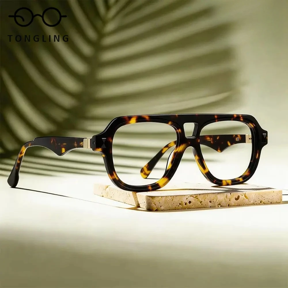 

Очки 2026: Качественная ацетатная оправа, разноцветные, с двойной дужкой, для женщин и мужчин, для коррекции зрения (близорукость, дальнозоркость), для чтения, с защитой от синего света