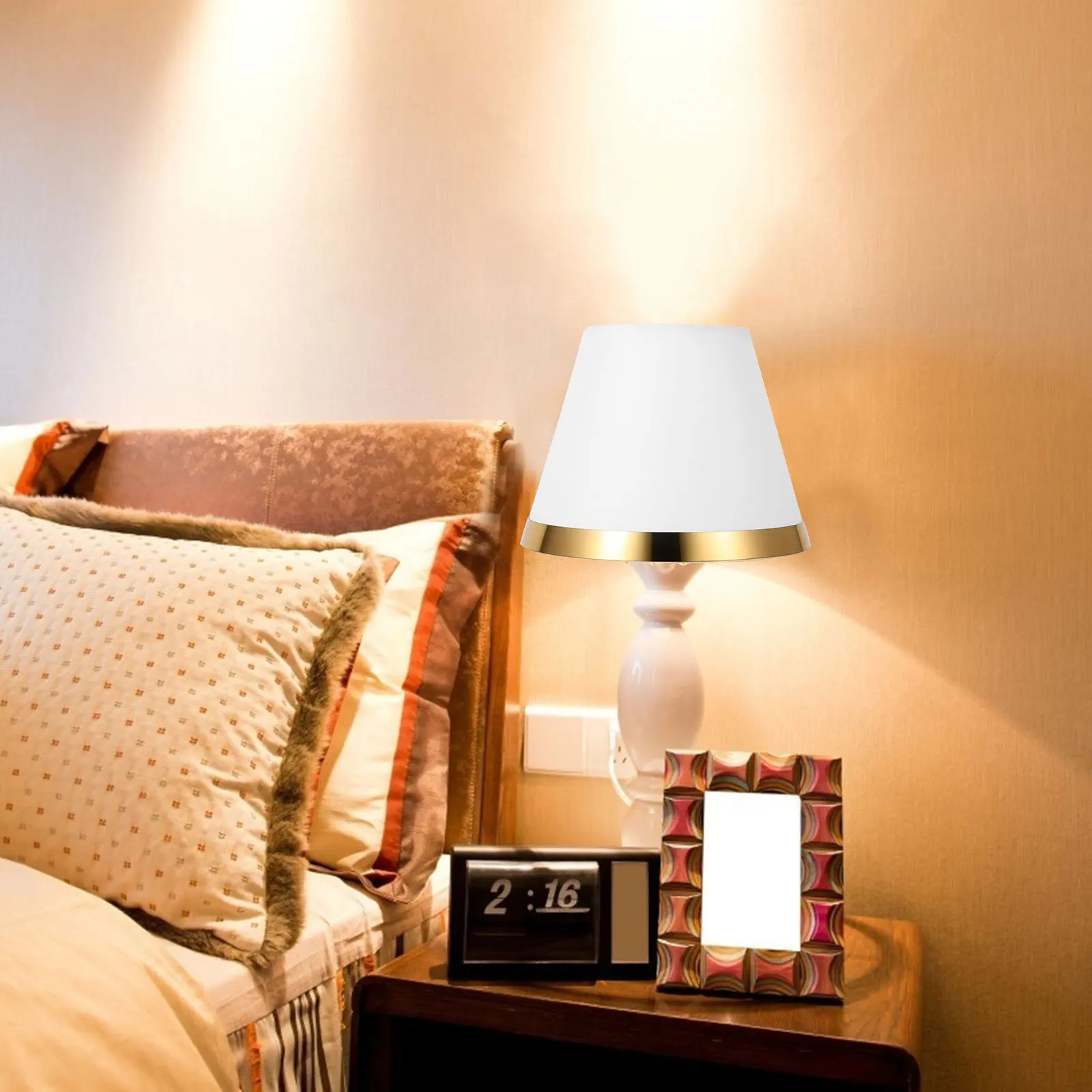 

Simple Cloth Lamp Shade 16cm Diameter for Bedside Table Floor Lamp Replacement Home Living Room Bedroom Lighting Accessories