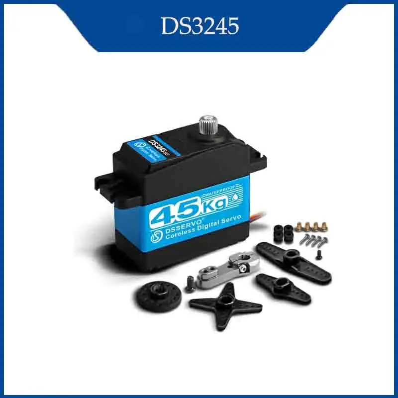 Dsservo 45 kg kernloser DS3245 digitaler Servo-Metallmotor 7,4 V wasserdicht IP66 mit 25T-Servoarm für Roboter 1:8 1:10 Baja Car RC