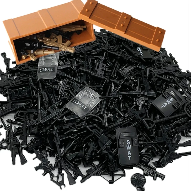 New Ammunition Box Building Block Gun Building Block Doll Toy Set Military Police Weapons Cannon Building Block Toys Gifts