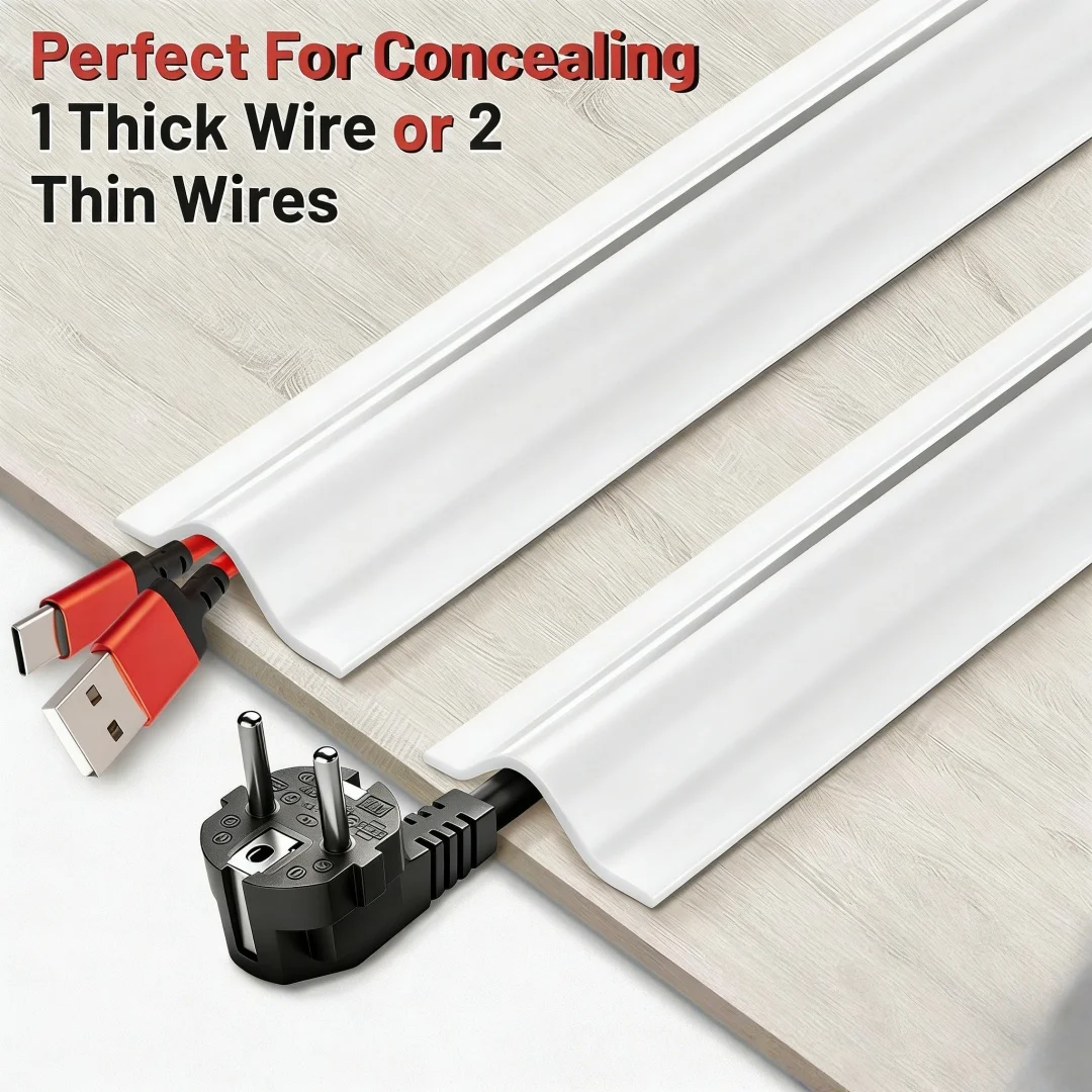 TV Cable Management Cord Hider Cord Organizer Raceway Kit System Covers Cables PVC Trunking Channel Cable Sleeves