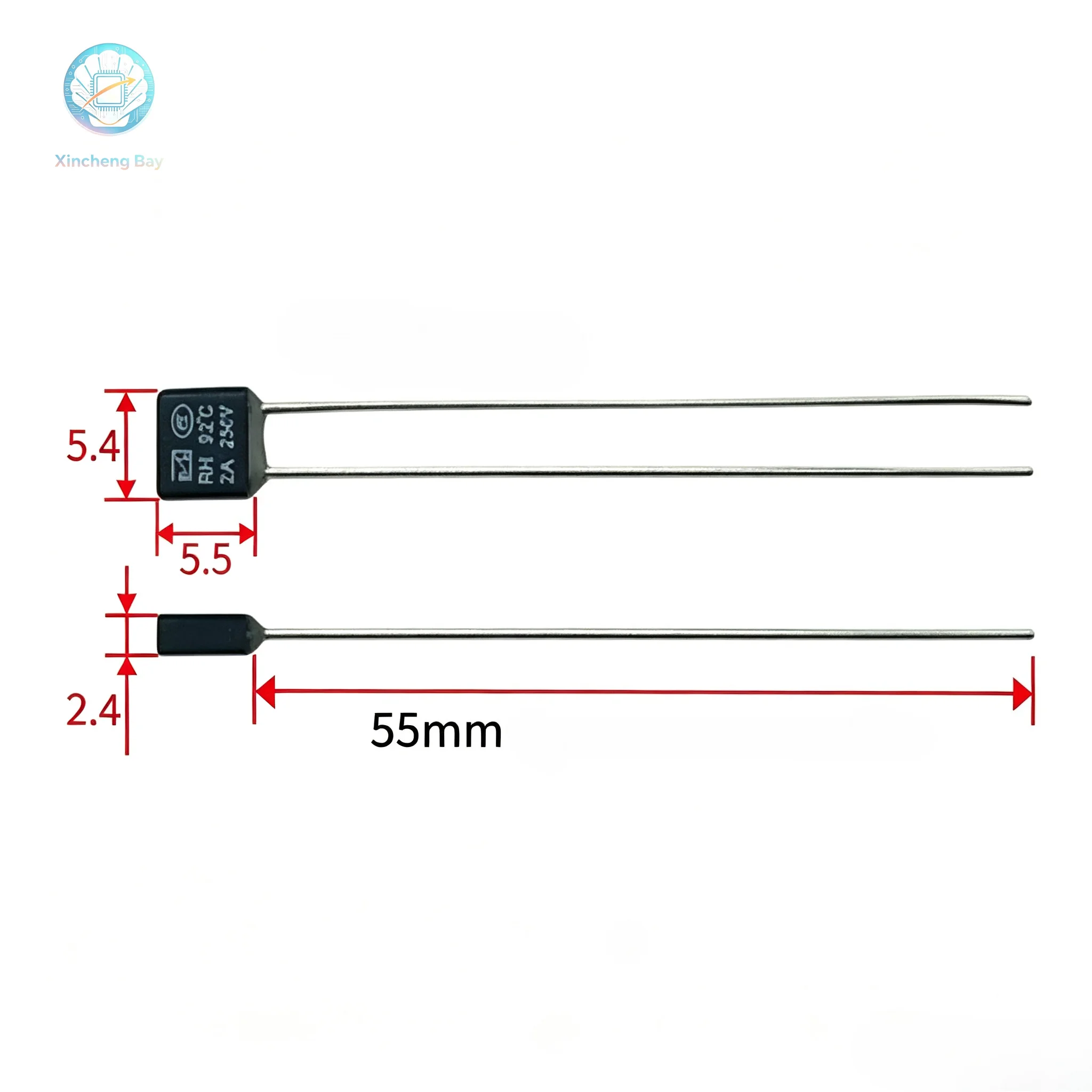 Black Square Fan Motor 2A 250V Thermal fuse LED Fuse 92 95 105 110 115 120 125 130 135 140 145 150 degree Temperature Switches